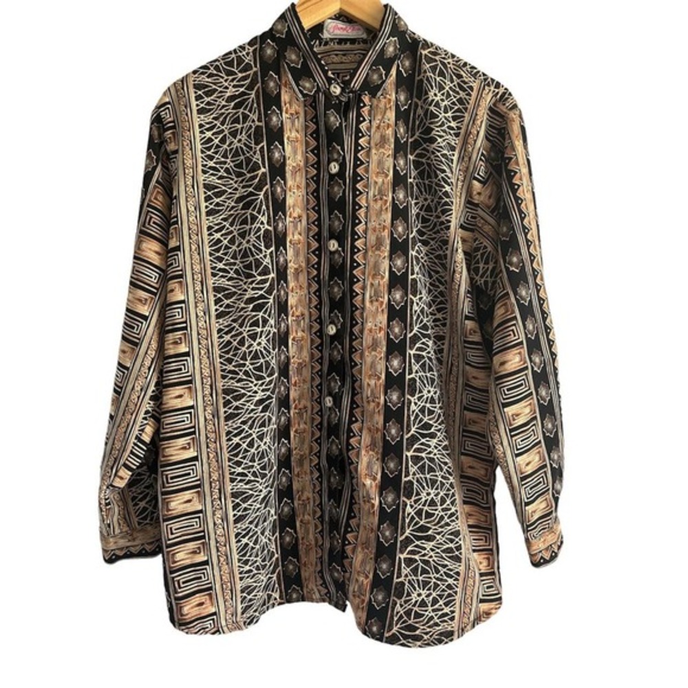 Sheryll Ellein By IND Size Large Vintage Western Button Up Blouse‎